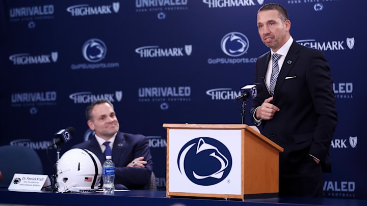 Matt Campbell is announced as the Penn State Nittany Lions new head coach during a press conference at Beaver Stadium. Matt Campbell is announced as the Penn State Nittany Lions new head coach during a press conference at Beaver Stadium.