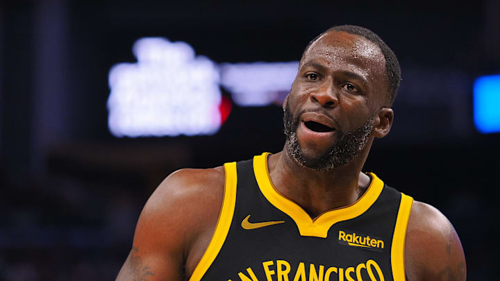 Nov 12, 2023; San Francisco, California, USA; Golden State Warriors forward Draymond Green (23) reacts after a call against the Minnesota Timberwolves during the second quarter at Chase Center. Mandatory Credit: Kelley L Cox-USA TODAY Sports Nov 12, 2023; San Francisco, California, USA; Golden State Warriors forward Draymond Green (23) reacts after a call against the Minnesota Timberwolves during the second quarter at Chase Center. Mandatory Credit: Kelley L Cox-USA TODAY Sports