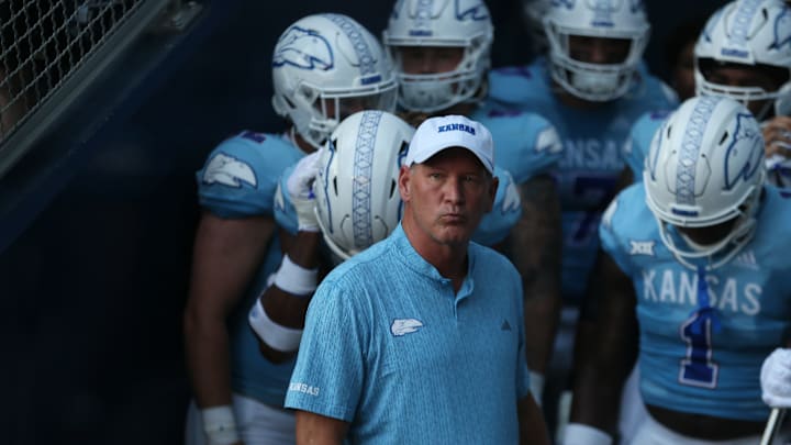 Kansas Jayhawks head coach Lance Leipold awaits in the tunnel at Children's Mercy Park to take on Lindenwood Lions Thursday, August 29, 2024.