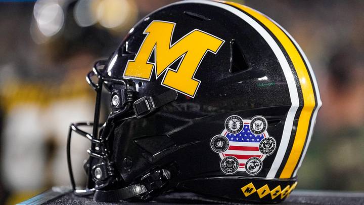 Nov 15, 2025; Columbia, Missouri, USA; A general view of a Missouri Tigers helmet against the Mississippi State Bulldogs during the first half of the game at Faurot Field at Memorial Stadium. Denny Medley-Imagn Images Nov 15, 2025; Columbia, Missouri, USA; A general view of a Missouri Tigers helmet against the Mississippi State Bulldogs during the first half of the game at Faurot Field at Memorial Stadium. Denny Medley-Imagn Images