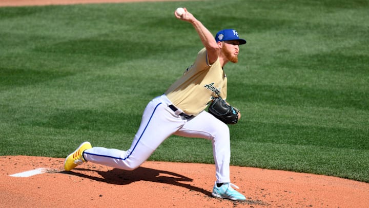 Will Klein (33) of the Kansas City Royals pitches to the National League during the second inning of the All Star-Futures game at T-Mobile Park on July 8, 2023. Will Klein (33) of the Kansas City Royals pitches to the National League during the second inning of the All Star-Futures game at T-Mobile Park on July 8, 2023.