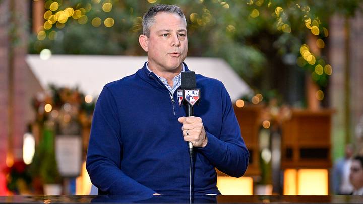 Dec 9, 2024; Dallas, TX, USA; Kansas City Royals general manager J.J. Picollo is interviewed at the Hilton Anatole during the 2024 MLB Winter Meetings. Mandatory Credit: Jerome Miron-Imagn Images Dec 9, 2024; Dallas, TX, USA; Kansas City Royals general manager J.J. Picollo is interviewed at the Hilton Anatole during the 2024 MLB Winter Meetings. Mandatory Credit: Jerome Miron-Imagn Images