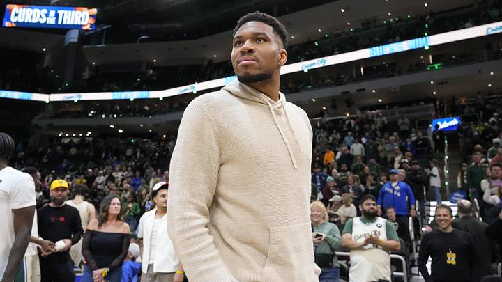 Apr 10, 2026; Milwaukee, Wisconsin, USA; Milwaukee Bucks forward Giannis Antetokounmpo (34) looks around following the game against the Brooklyn Nets at Fiserv Forum. Mandatory Credit: Jeff Hanisch-Imagn Images Apr 10, 2026; Milwaukee, Wisconsin, USA; Milwaukee Bucks forward Giannis Antetokounmpo (34) looks around following the game against the Brooklyn Nets at Fiserv Forum. Mandatory Credit: Jeff Hanisch-Imagn Images