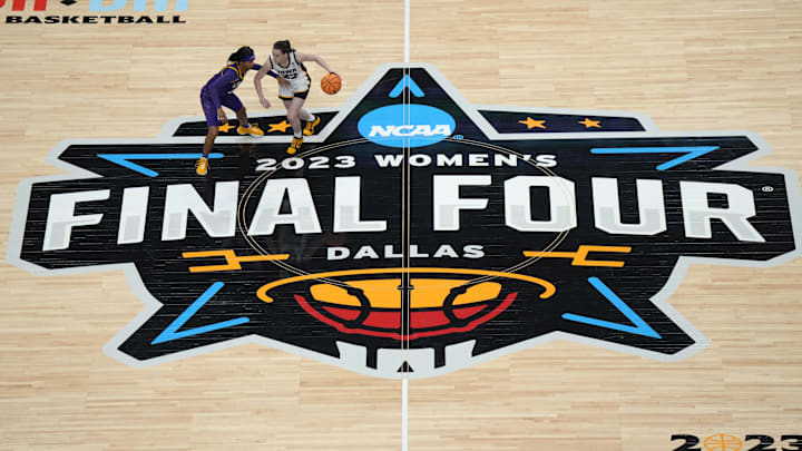 Apr 2, 2023; Dallas, TX, USA; A general overall view as Iowa Hawkeyes guard Caitlin Clark (22).
