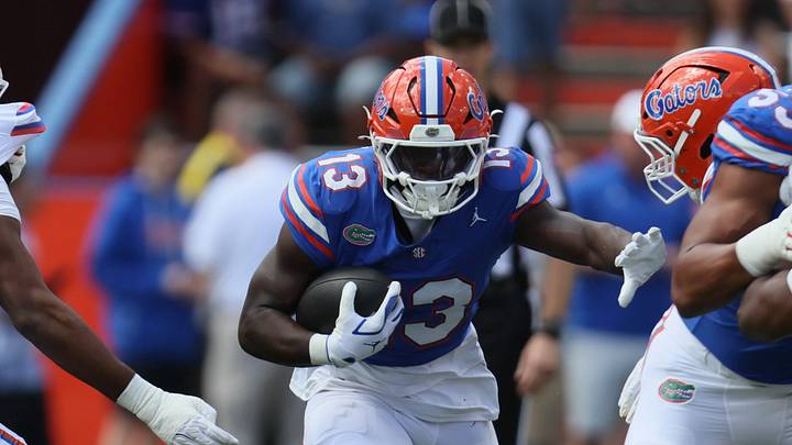 Florida running back Jadan Baugh (13) runs during the second half of the Orange and Blue game at Steve Spurrier Field at Ben Hill Griffin Stadium in Gainesville, FL on Saturday, April 11, 2026. [Alan Youngblood/Gainesville Sun]