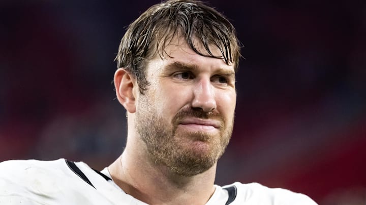 Nov 23, 2025; Glendale, Arizona, USA; Jacksonville Jaguars offensive lineman Walker Little (72) against the Arizona Cardinals at State Farm Stadium. 