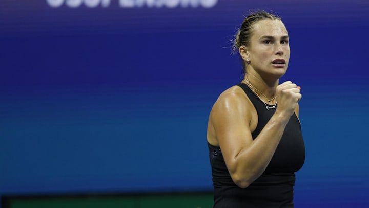 Aryna Sabalenka defeated Jasmine Paolini in the WTA Finals on Monday.
