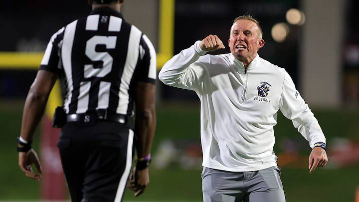UTEP head coach Scotty Walden speaks with an official during a game against Missouri State on Saturday, Nov. 15, 2025, in Springfield, Mo. UTEP head coach Scotty Walden speaks with an official during a game against Missouri State on Saturday, Nov. 15, 2025, in Springfield, Mo.