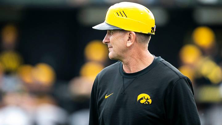 Iowa head coach Rick Heller watches during a NCAA Big Ten Conference baseball game against Michigan State, Saturday, May 13, 2023, at Duane Banks Field in Iowa City, Iowa.