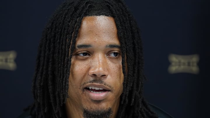 Jul 9, 2025; Frisco, TX, USA; Colorado quarterback Kaidon Salter speaks with the media during 2025 Big 12 Football Media Days at The Star. Mandatory Credit: Raymond Carlin III-Imagn Images