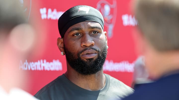 Tampa Bay Buccaneers linebacker Haason  threw some shade at his former teams after reporting to minicamp. (Mandatory Credit: Kim Klement Neitzel-Imagn Images)