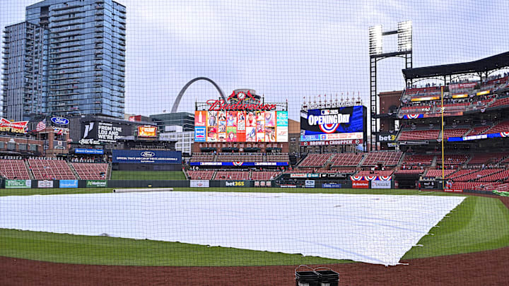 Mar 27, 2025; St. Louis, Missouri, USA; A general view of Busch Stadium before Opening Day game between the St. Louis Cardinals and the Minnesota Twins at Busch Stadium. Mandatory Credit: Jeff Curry-Imagn Images Mar 27, 2025; St. Louis, Missouri, USA; A general view of Busch Stadium before Opening Day game between the St. Louis Cardinals and the Minnesota Twins at Busch Stadium. Mandatory Credit: Jeff Curry-Imagn Images