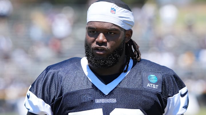 Dallas Cowboys defensive tackle Mazi Smith (58) at training camp at the River Ridge Fields.