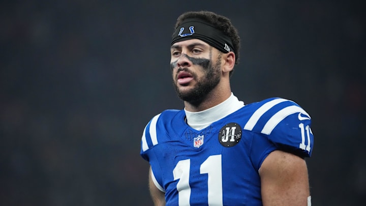 Indianapolis Colts wide receiver Michael Pittman Jr. looks on.