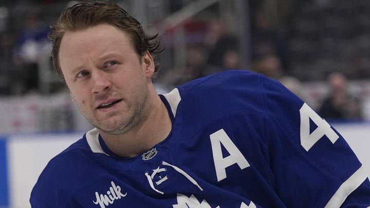 Mar 12, 2026; Toronto, Ontario, CAN; Toronto Maple Leafs defenseman Morgan Rielly (44) skates warm up before a game against the Anaheim Ducks at Scotiabank Arena. Mandatory Credit: John E. Sokolowski-Imagn Images Mar 12, 2026; Toronto, Ontario, CAN; Toronto Maple Leafs defenseman Morgan Rielly (44) skates warm up before a game against the Anaheim Ducks at Scotiabank Arena. Mandatory Credit: John E. Sokolowski-Imagn Images