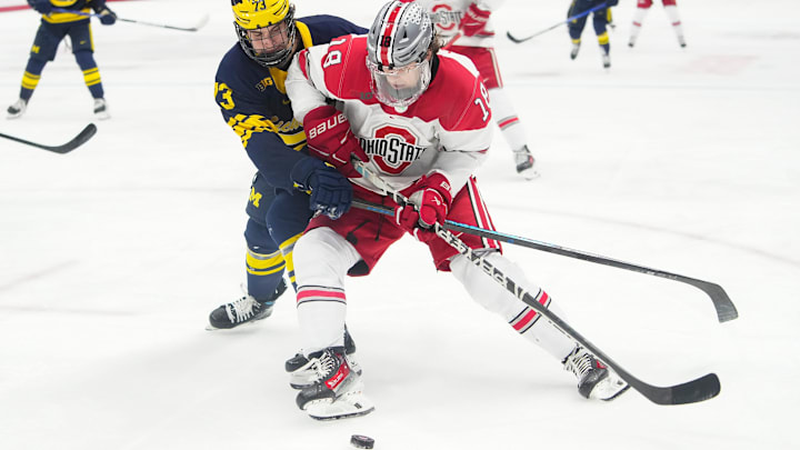 Michigan and Ohio State are fierce rivals, but 2026 is the first time their hockey teams will play in the Big Ten Tournament Championship Game. Michigan and Ohio State are fierce rivals, but 2026 is the first time their hockey teams will play in the Big Ten Tournament Championship Game.