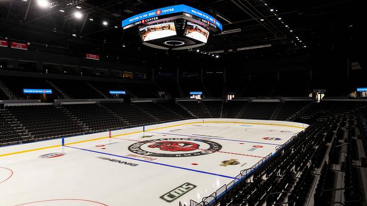New seats surround the Rockford IceHogs rink on Wednesday, Sept. 25, 2024, at the BMO Center in downtown Rockford.