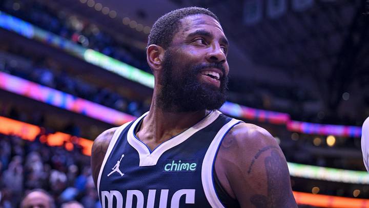 Feb 12, 2025; Dallas, Texas, USA; Dallas Mavericks guard Kyrie Irving (11) after the game between the Dallas Mavericks and the Golden State Warriors at the American Airlines Center. Mandatory Credit: Jerome Miron-Imagn Images Feb 12, 2025; Dallas, Texas, USA; Dallas Mavericks guard Kyrie Irving (11) after the game between the Dallas Mavericks and the Golden State Warriors at the American Airlines Center. Mandatory Credit: Jerome Miron-Imagn Images