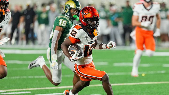 Freshman wide receiver Jesse Legree is having a season to remember at Oregon State. (Andrew Rydland-Imagn Images) Freshman wide receiver Jesse Legree is having a season to remember at Oregon State. (Andrew Rydland-Imagn Images)