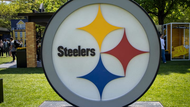 Pittsburgh Steelers logo is shown at the NFL Draft Fan Experience