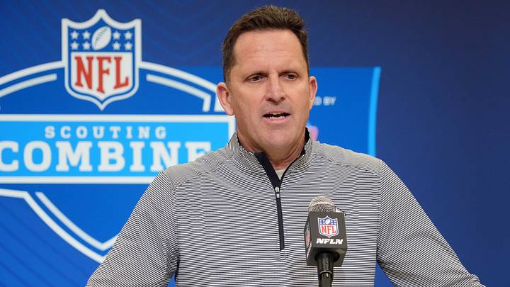 Denver Broncos general manager George Paton speaks during the NFL Scouting Combine at the Indiana Convention Center. Denver Broncos general manager George Paton speaks during the NFL Scouting Combine at the Indiana Convention Center.