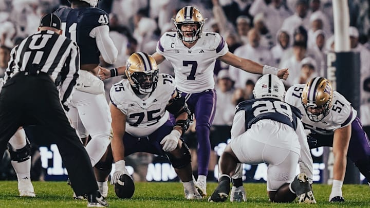 D'Angalo Titialii (75), Will Rogers (7) and Enokk Vimahi (57) are seniors playing a final time in Husky Stadium against UCLA. D'Angalo Titialii (75), Will Rogers (7) and Enokk Vimahi (57) are seniors playing a final time in Husky Stadium against UCLA.