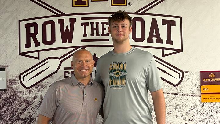 Dylan Mota on his official visit with Gophers head coach P.J. Fleck. Dylan Mota on his official visit with Gophers head coach P.J. Fleck.