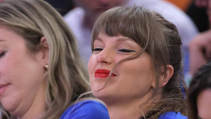 Taylor Swift reacts in the fourth quarter between the New York Knicks and the San Antonio Spurs during game four of the 2026 NBA Finals at Madison Square Garden. Taylor Swift reacts in the fourth quarter between the New York Knicks and the San Antonio Spurs during game four of the 2026 NBA Finals at Madison Square Garden.