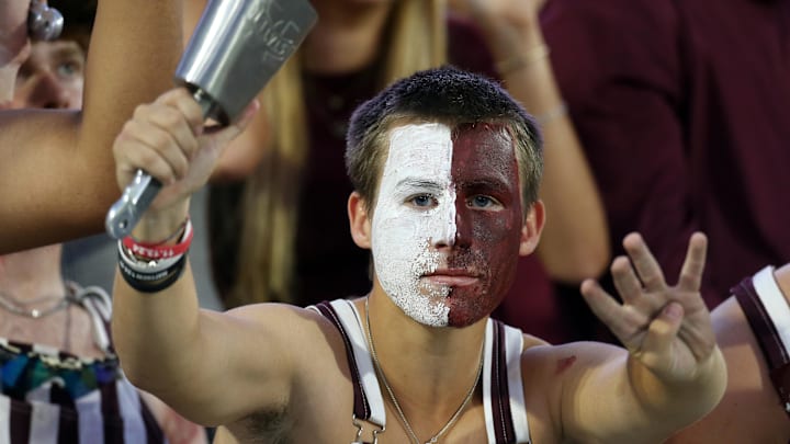 Mississippi State Bulldogs fans ring their cowbells during the fourth quarter against the Texas Longhorns at Davis Wade Stadium at Scott Field.