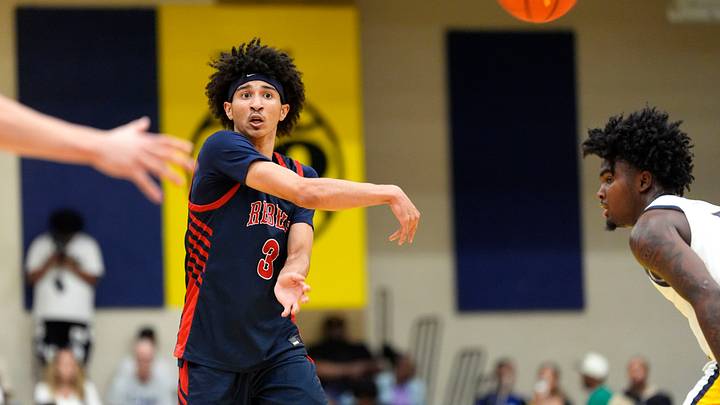 Florida Rebels Cayden Daughtry (3) passes the ball during the third day of the 2026 Nike EYBL Peach Jam at Riverview Park Activities Center in North Augusta, S.C., on Thursday, July 16, 2026. The NY Rens defeated the Florida Rebels 84-83. Florida Rebels Cayden Daughtry (3) passes the ball during the third day of the 2026 Nike EYBL Peach Jam at Riverview Park Activities Center in North Augusta, S.C., on Thursday, July 16, 2026. The NY Rens defeated the Florida Rebels 84-83.
