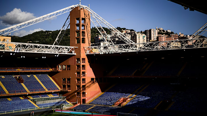 A general view of almost empty Luigi Ferraris stadium (also...