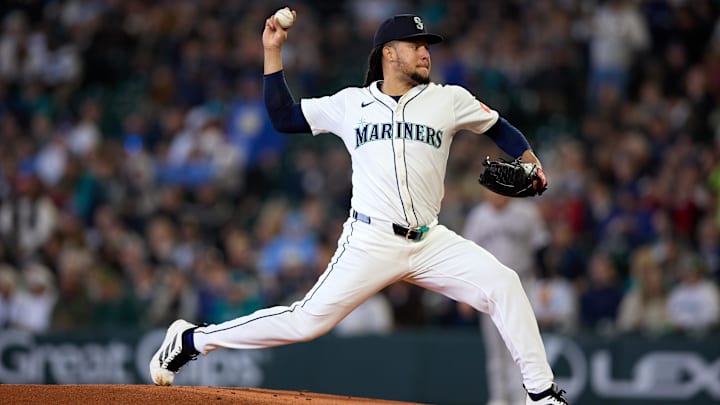 Seattle Mariners pitcher Luis Castillo throws during a game against the New York Yankees on May 14 at T-Mobile Park.