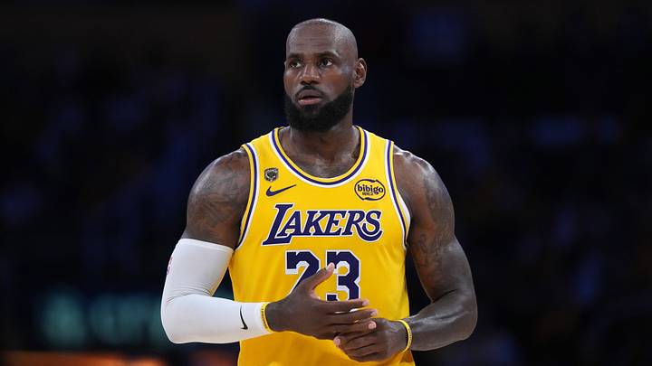 Apr 18, 2026; Los Angeles, California, USA; Los Angeles Lakers forward LeBron James (23) reacts against the Houston Rockets during game one of the first round of the 2026 NBA Playoffs at Crypto.com Arena. Mandatory Credit: Kirby Lee-Imagn Images Apr 18, 2026; Los Angeles, California, USA; Los Angeles Lakers forward LeBron James (23) reacts against the Houston Rockets during game one of the first round of the 2026 NBA Playoffs at Crypto.com Arena. Mandatory Credit: Kirby Lee-Imagn Images