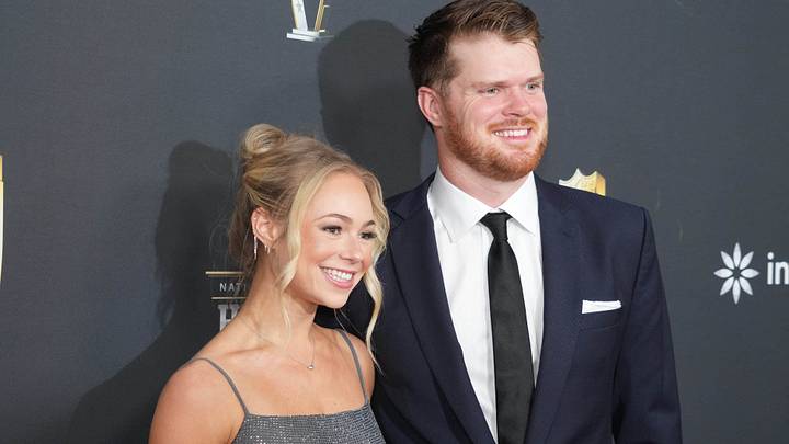 Seattle Seahawks quarterback Sam Darnold and Katie Hoofnagle on the red carpet before Super Bowl LIX NFL Honors at Saenger Theatre. Seattle Seahawks quarterback Sam Darnold and Katie Hoofnagle on the red carpet before Super Bowl LIX NFL Honors at Saenger Theatre.