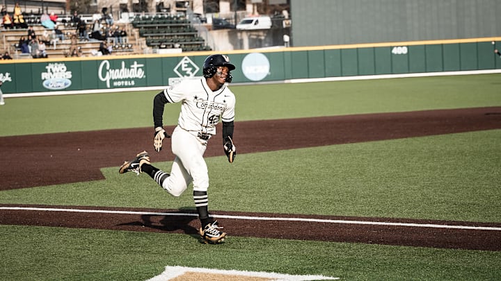 Vanderbilt junior RJ Austin sprints towards home plate in a game against Saint Mary's this weekend in Nashville, Tenn.
