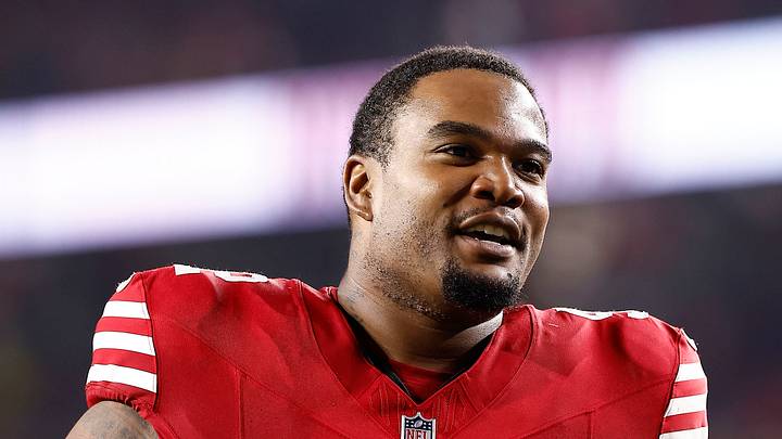 Santa Clara, California, USA; San Francisco 49ers defensive tackle Jordan Elliott (92) reacts after defeating the Carolina Panthers at Levi's Stadium. Mandatory Credit: Kelley L Cox-Imagn Images Santa Clara, California, USA; San Francisco 49ers defensive tackle Jordan Elliott (92) reacts after defeating the Carolina Panthers at Levi's Stadium. Mandatory Credit: Kelley L Cox-Imagn Images