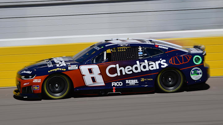 Mar 14, 2026; Las Vegas, Nevada, USA; Richard Childress Racing driver Kyle Busch (8) during practice at Las Vegas Motor Speedway.