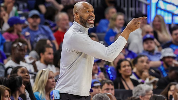 Mar 23, 2026; Orlando, Florida, USA; Orlando Magic head coach Jamahl Mosley during the second half against the Indiana Pacers at Kia Center. Mandatory Credit: Mike Watters-Imagn Images