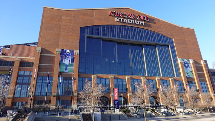 Mar 2, 2025; Indianapolis, IN, USA; A general overall view of Lucas Oil Stadium, the home of the Indianapolis Colts and site of the 2026 NFL Scouting Combine.