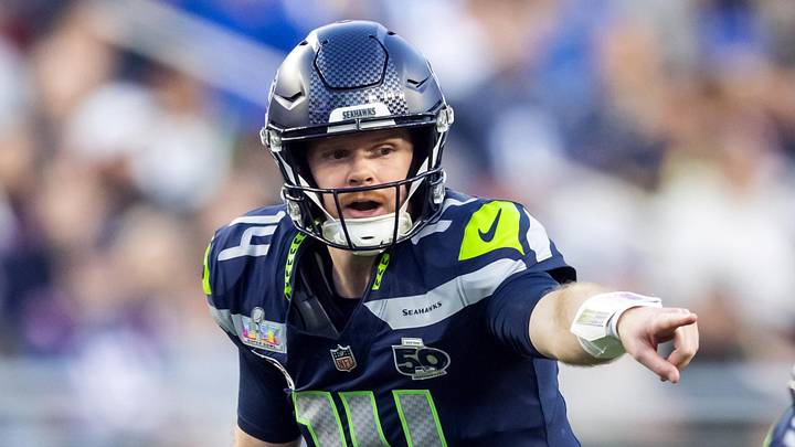 Feb 8, 2026; Santa Clara, CA, USA; Seattle Seahawks quarterback Sam Darnold (14) reacts against the New England Patriots during Super Bowl LX at Levi's Stadium. Mandatory Credit: Mark J. Rebilas-Imagn Images Feb 8, 2026; Santa Clara, CA, USA; Seattle Seahawks quarterback Sam Darnold (14) reacts against the New England Patriots during Super Bowl LX at Levi's Stadium. Mandatory Credit: Mark J. Rebilas-Imagn Images