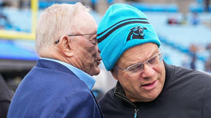 Carolina Panthers owner David Tepper and Dallas Cowboys owner Jerry Jones.