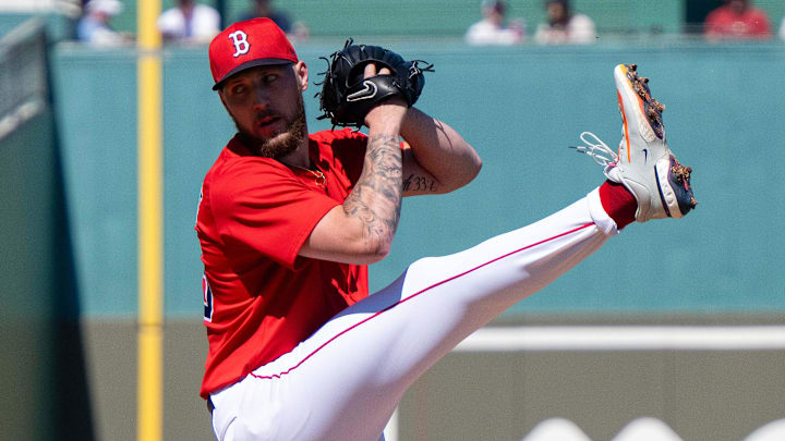 Feb 23, 2025; Fort Myers, Florida, USA; Boston Red Sox pitcher Garrett Crochet (35) pitching in the first inning of their game against the Toronto Blue Jays at JetBlue Park at Fenway South. Mandatory Credit: Chris Tilley-Imagn Images Feb 23, 2025; Fort Myers, Florida, USA; Boston Red Sox pitcher Garrett Crochet (35) pitching in the first inning of their game against the Toronto Blue Jays at JetBlue Park at Fenway South. Mandatory Credit: Chris Tilley-Imagn Images