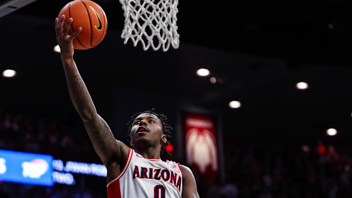 Arizona Wildcats guard Jaden Bradley (0). Arizona Wildcats guard Jaden Bradley (0).