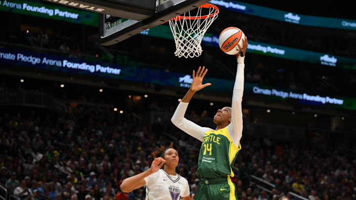 The Storm captured the eighth and final spot in the WNBA playoff field with a narrow win over the Valkyries on Tuesday night. 