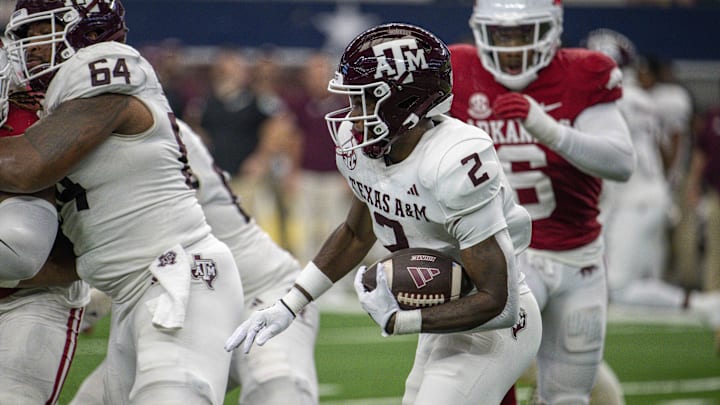 Texas A&M running back Rueben Owens against the Arkansas Razorbacks.
