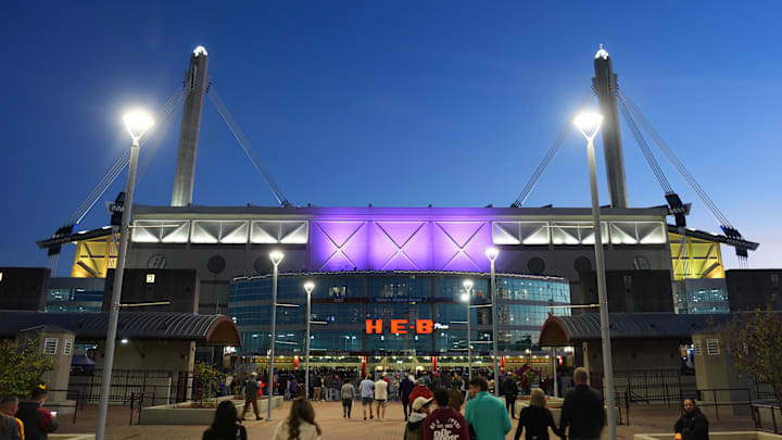 A general overall view of the Alamodome. The arena is the site of the UIL girls basketball championships through Saturday night. Mandatory Credit: Kirby Lee-Imagn Images