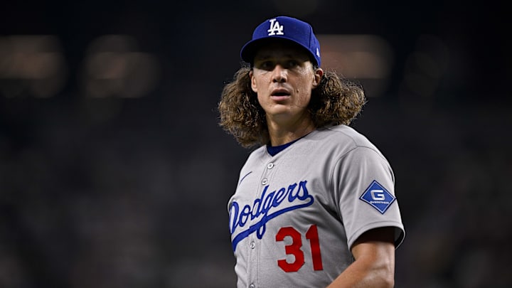 Los Angeles Dodgers starting pitcher Glasnow in a start against the Texas Rangers. Los Angeles Dodgers starting pitcher Glasnow in a start against the Texas Rangers.