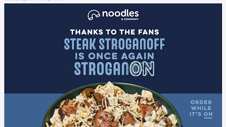 Noodles & Company Steak Stroganoff