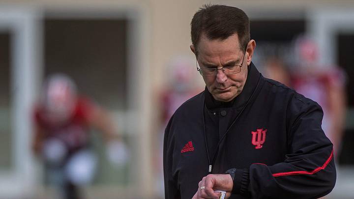 Indiana Head Coach Curt Cignetti during spring football practice at Memorial Stadium on Thursday, April 2, 2026.