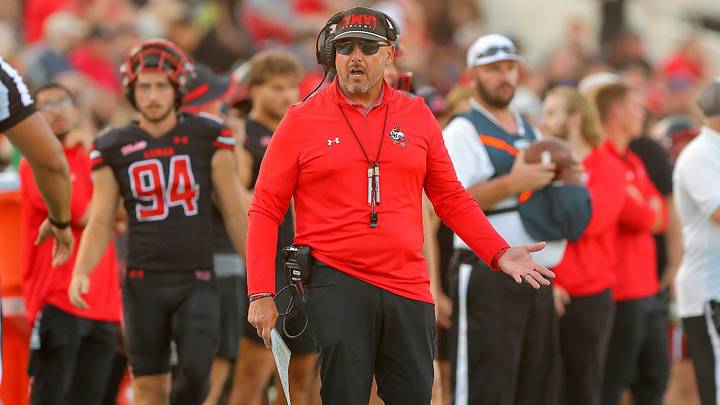 Lamar head coach Pete Rossomando